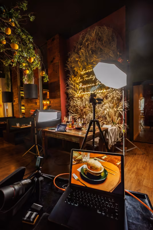 Bastidores de fotografia gastronômica